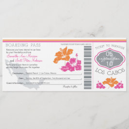 Hochzeit Boarding Pass nach Los Cabos Mexiko Einladung