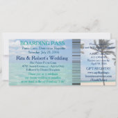 Hochzeit Boarding Pass Ticket Beach Zielort Einladung (Vorderseite)