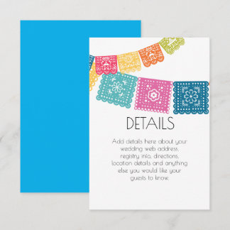 Hochzeit - Boda Wedding Papel Picado Details Kart Dankeskarte