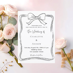 Hochzeit Bogen Doodle schwarz weiß Einladung
