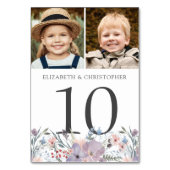 Hochzeit Boho Blumenbräune Fotos Tischnummer (Vorderseite)