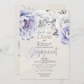 Hochzeit | Boho Rustic Lilac and Alabaster Peony Einladung (Vorne/Hinten)