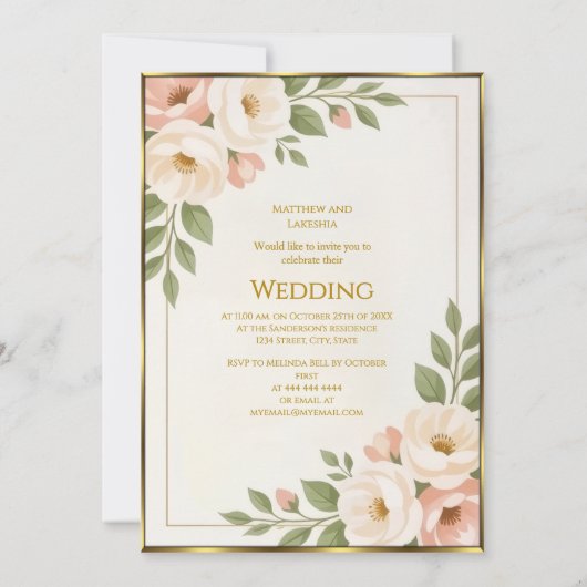 Hochzeit Boho Style Beautiful Moderne Ausgezeichne Einladung (Rückseite)