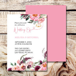 Hochzeit Boho Theme Blush Pink Burgundy Peony Rose Einladung