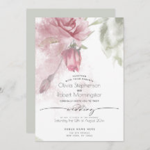 HOCHZEIT | Boho Watercolor Dusty Pink Rose and Bud