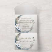 Hochzeit Boho White Orchid Blume Blue Moon Party All In One Einladung (Innen Boden)
