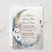 Hochzeit Boho White Orchid Blume Blue Moon Party Einladung (Vorderseite)