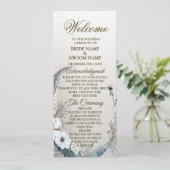 Hochzeit Boho White Orchid Blume Blue Moon Party Programm (Stehend Vorderseite)