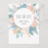 Hochzeit, Boho Wiesen-Blumen pastell, grün rosa Postkarte (Vorderseite)
