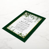 Hochzeit botanische Vegetation Ivy Sage Ferns Gold Folieneinladung (Gedreht)