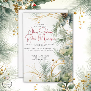 Hochzeit Botanische Winterwasserfarbe Einladung