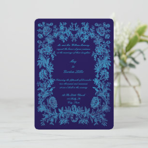 Hochzeit - Botanischer Blumenrand Druck 1770 Einladung