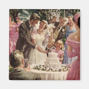 Hochzeit Braut Bräutigam Frischvermählte schneiden Magnet