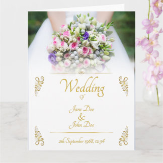 Hochzeit - Braut mit bunten Hochzeitsbukett Karte