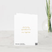 Hochzeit - Braut mit bunten Hochzeitsbukett Karte (Rückseite)