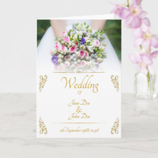 Hochzeit - Braut mit bunten Hochzeitsbukett Karte