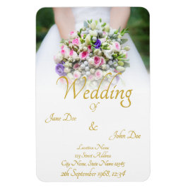 Hochzeit - Braut mit bunten Hochzeitsbukett Magnet