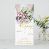 Hochzeit - Braut mit bunten Hochzeitsbukett Programm (Stehend Vorderseite)