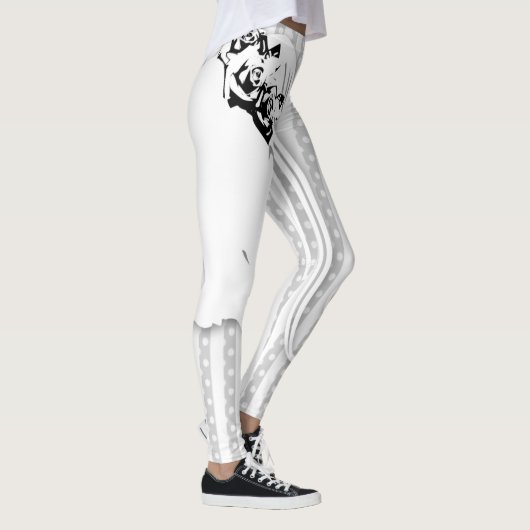 Hochzeit Braut Rosen Streifen & Punkte Leggings (Rechts)