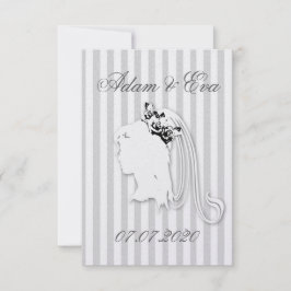 Hochzeit Braut Schleier Streifen personalisieren Save The Date
