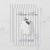 Hochzeit Braut Schleier Streifen personalisieren Save The Date (Vorne/Hinten)