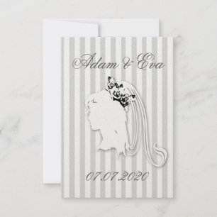 Hochzeit Braut Schleier Streifen personalisieren Save The Date
