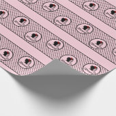 Hochzeit Braut Text Frau Kopf rosa Punkte Geschenkpapier (Ecke)