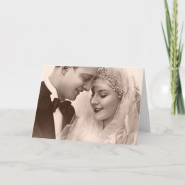 Hochzeit Braut und Bräutigam im Vintage-Stil Karte