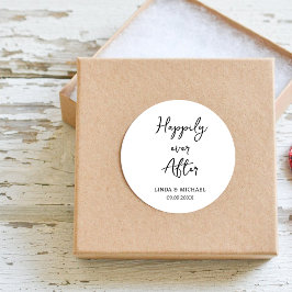 Hochzeit, Brautbräutigam, fröhlich, Runder Aufkleber