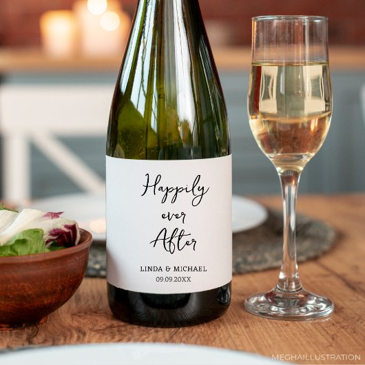 Hochzeit, Brautbräutigam, fröhlich, Weinetikett