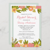 Hochzeit Brautparty Chic Garden Blühende Blume Einladung (Vorne/Hinten)