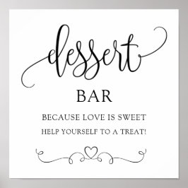 Hochzeit/Brautparty-Dessert-Zeichen Poster