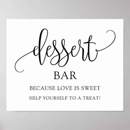 Hochzeit/Brautparty-Dessert-Zeichen Poster (Vorne)