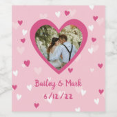 Hochzeit Brautparty Gefällige Foto Herz Weinetikett (Einzelnes Label)