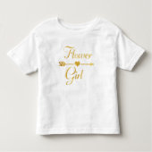 Hochzeit Brautparty Glitzer Gold Flower Girl Kleinkind T-shirt (Vorderseite)