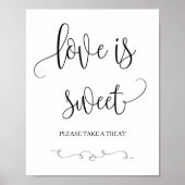 Hochzeit / Brautparty Liebe ist süße Zeichen Poster (Vorne)