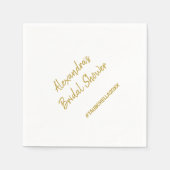 Hochzeit Brautparty Party Napkins Hashtag Gold Serviette (Vorderseite)