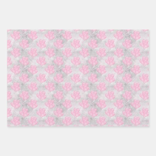 Hochzeit, Brautparty - Set von 3 Blättern Geschenkpapier Set (Vorderseite)