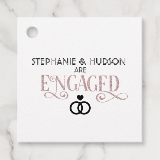 Hochzeit, Brautparty, Verlobt, Engagement Geschenkanhänger (Vorderseite)