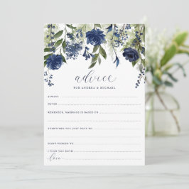 Hochzeit Bridal Advice Cards Navy Blue Wildblume Hinweiskarte
