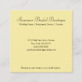 Hochzeit Bridal Butterfly Dress Boutique Quadratische Visitenkarte (Rückseite)
