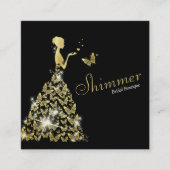 Hochzeit Bridal Butterfly Dress Boutique Quadratische Visitenkarte (Vorderseite)