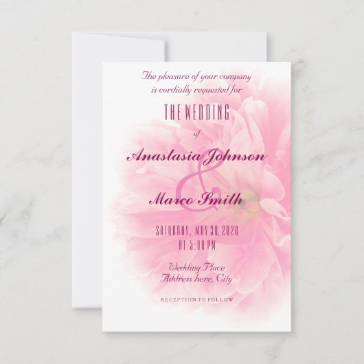 Hochzeit Bridal Floral Blume Chic Card Einladung (Vorderseite)