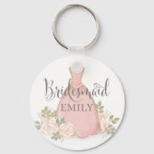 Hochzeit Bridesmaid Blush Wasserfarbe Blumengestei Schlüsselanhänger (Vorderseite)