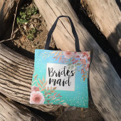 Hochzeit Bridesmaid Chic Pink Aquamarine Goldpunkt Tasche