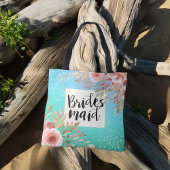 Hochzeit Bridesmaid Chic Pink Aquamarine Goldpunkt Tasche