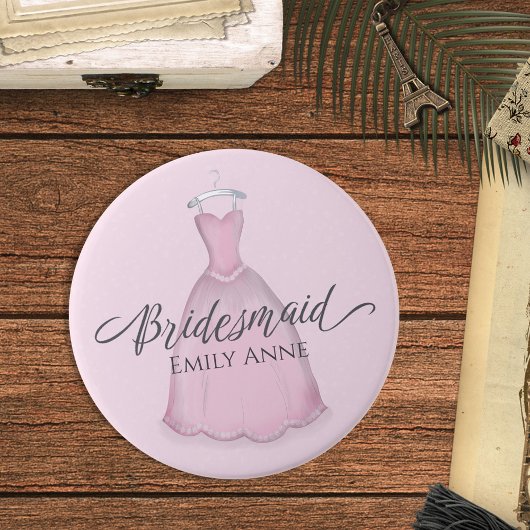 Hochzeit Bridesmaid Gefallen rosa Vintages Kleid Button