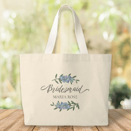 Hochzeit Bridesmaid Personalisierte Blume Jumbo Stoffbeutel