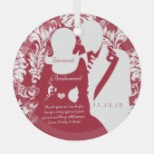 Hochzeit Bridesmaid Rote Hochzeit Weihnachten Ornament Aus Glas (Vorderseite)