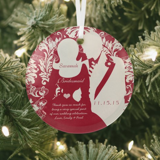 Hochzeit Bridesmaid Rote Hochzeit Weihnachten Ornament Aus Glas (InSitu)
